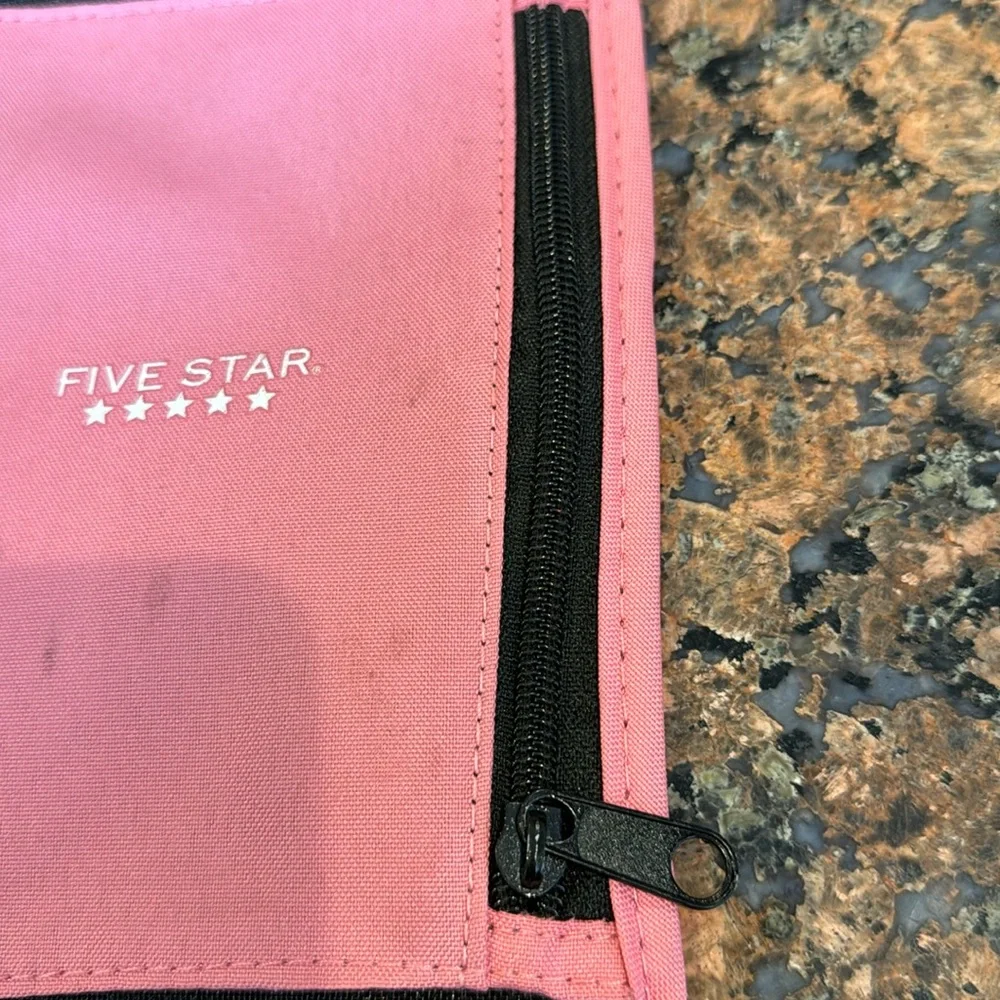 Five Star Pencil Pouch School Office Organizer Pen Marker 3 ring binder Pink